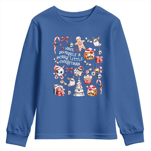 Gothic Xmas Youth Sweatshirt Have Yourself A Scary Little Christmas TS09 Royal Blue Print Your Wear