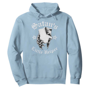Funny Xmas Satan's Little Helper Hoodie TS09 Light Blue Print Your Wear