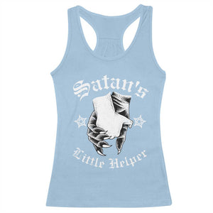 Funny Xmas Satan's Little Helper Racerback Tank Top TS09 Light Blue Print Your Wear