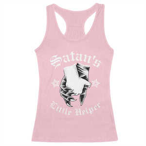 Funny Xmas Satan's Little Helper Racerback Tank Top TS09 Light Pink Print Your Wear
