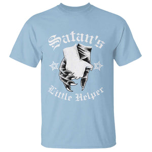 Funny Xmas Satan's Little Helper T Shirt TS09 Light Blue Print Your Wear