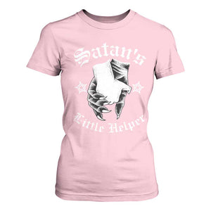 Funny Xmas Satan's Little Helper T Shirt For Women TS09 Light Pink Print Your Wear