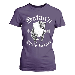 Funny Xmas Satan's Little Helper T Shirt For Women TS09 Purple Print Your Wear