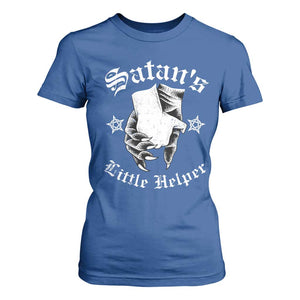 Funny Xmas Satan's Little Helper T Shirt For Women TS09 Royal Blue Print Your Wear