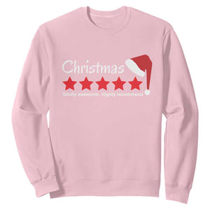 Funny Christmas Sweatshirt Five Stars Totally Awesome Highly Recommend TS09 Light Pink Print Your Wear