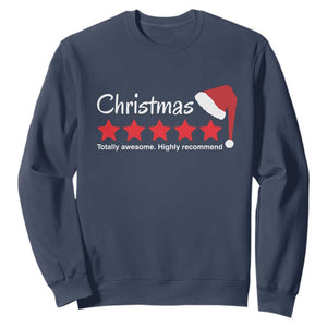 Funny Christmas Sweatshirt Five Stars Totally Awesome Highly Recommend TS09 Navy Print Your Wear