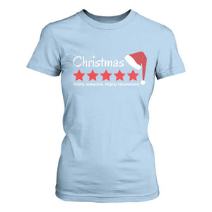 Funny Christmas T Shirt For Women Five Stars Totally Awesome Highly Recommend TS09 Light Blue Print Your Wear