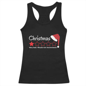 Funny Christmas Bah Humbug Racerback Tank Top One Star Very Bad Would Not recommend TS09 Black Print Your Wear