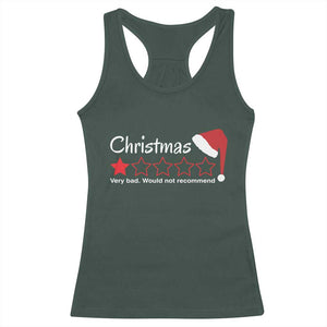 Funny Christmas Bah Humbug Racerback Tank Top One Star Very Bad Would Not recommend TS09 Dark Forest Green Print Your Wear