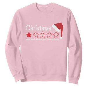 Funny Christmas Bah Humbug Sweatshirt One Star Very Bad Would Not recommend TS09 Light Pink Print Your Wear