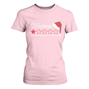 Funny Christmas Bah Humbug T Shirt For Women One Star Very Bad Would Not recommend TS09 Light Pink Print Your Wear