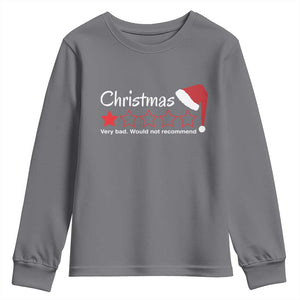 Funny Christmas Bah Humbug Youth Sweatshirt One Star Very Bad Would Not recommend TS09 Charcoal Print Your Wear