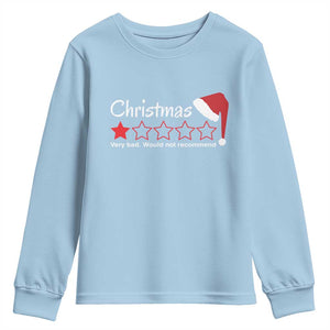 Funny Christmas Bah Humbug Youth Sweatshirt One Star Very Bad Would Not recommend TS09 Light Blue Print Your Wear