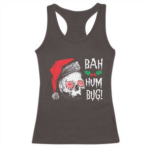 Christmas Bah Humbug Skull Santa Hat Racerback Tank Top TS09 Dark Chocolate Print Your Wear