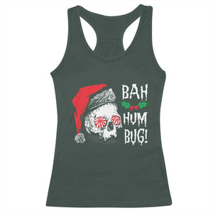 Christmas Bah Humbug Skull Santa Hat Racerback Tank Top TS09 Dark Forest Green Print Your Wear