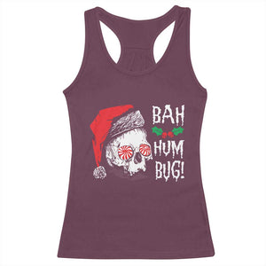 Christmas Bah Humbug Skull Santa Hat Racerback Tank Top TS09 Maroon Print Your Wear