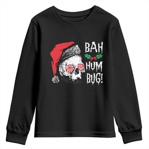 Christmas Bah Humbug Skull Santa Hat Youth Sweatshirt TS09 Black Print Your Wear