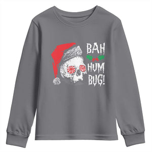 Christmas Bah Humbug Skull Santa Hat Youth Sweatshirt TS09 Charcoal Print Your Wear