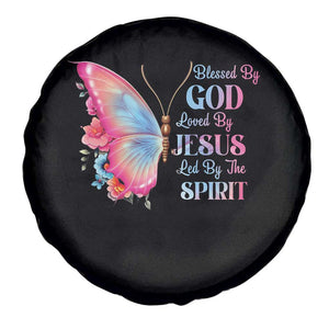 Christian Spare Tire Cover Blessed By God Loved By Jesus Led By The Spirit TS09 Print Your Wear