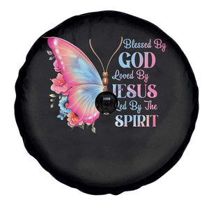 Christian Spare Tire Cover Blessed By God Loved By Jesus Led By The Spirit TS09 Print Your Wear