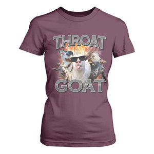 Throat Goat Funny Offensive Adult Humor Bootleg T Shirt For Women TS09 Maroon Print Your Wear