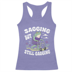 Funny Frog Meme Racerback Tank Top Sagging But Still Gagging Naughty Adult Humor TS09 Violet Print Your Wear