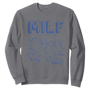 Funny MILF Man I Love Feet Sweatshirt TS09 Charcoal Print Your Wear