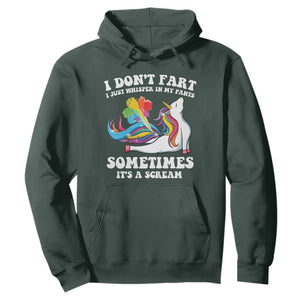 Funny I Don't Fart I Whisper In My Pants Hoodie TS09 Dark Forest Green Print Your Wear