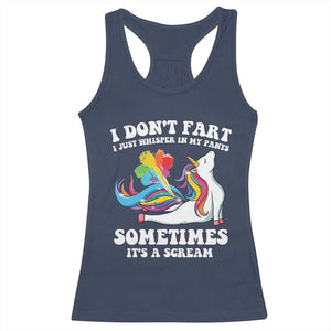 Funny I Don't Fart I Whisper In My Pants Racerback Tank Top TS09 Navy Print Your Wear