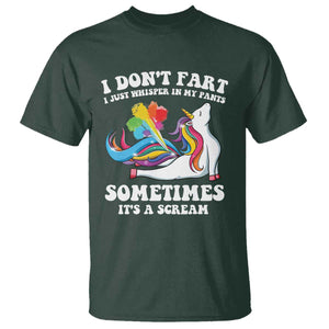 Funny I Don't Fart I Whisper In My Pants T Shirt TS09 Dark Forest Green Print Your Wear