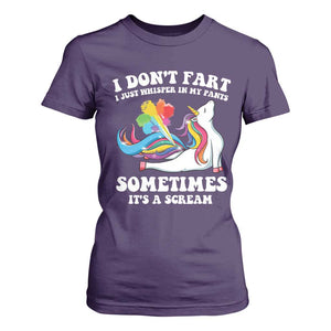 Funny I Don't Fart I Whisper In My Pants T Shirt For Women TS09 Purple Print Your Wear