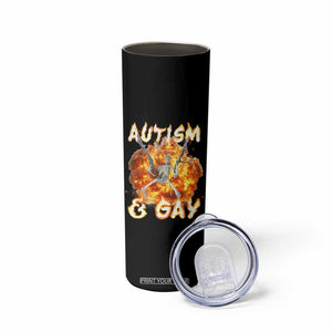 Funny Skeleton Meme Skinny Tumbler Autistic and Gay TS09 Print Your Wear