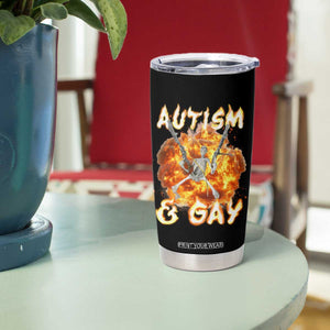 Funny Skeleton Meme Tumbler Cup Autistic and Gay TS09 Print Your Wear