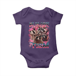 Funny Meme Autistic Raccoon Baby Onesie Be In Awe Of My 'Tism TS09 Purple Print Your Wear