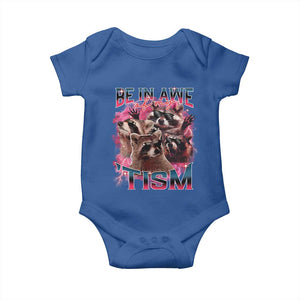Funny Meme Autistic Raccoon Baby Onesie Be In Awe Of My 'Tism TS09 Royal Blue Print Your Wear