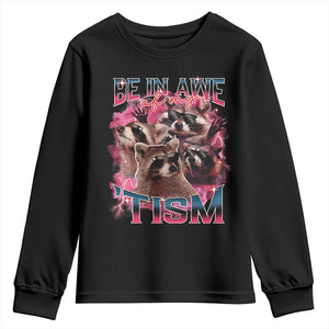 Funny Meme Autistic Raccoon Youth Sweatshirt Be In Awe Of My 'Tism TS09 Black Print Your Wear
