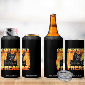 Funny Cat Meme 4 in 1 Can Cooler Tumbler Certified Freak TS09 Print Your Wear