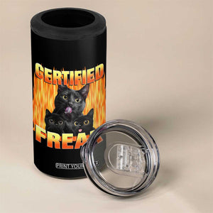 Funny Cat Meme 4 in 1 Can Cooler Tumbler Certified Freak TS09 Print Your Wear
