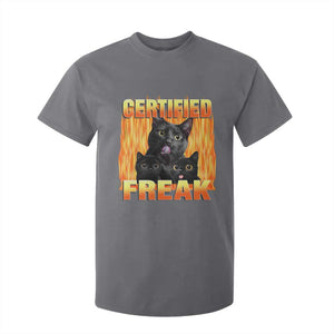 Funny Cat Meme T Shirt For Kid Certified Freak TS09 Charcoal Print Your Wear