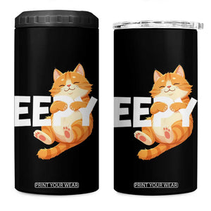 Funny Cat Meme 4 in 1 Can Cooler Tumbler Eepy Cat Silly Sleepy Cat TS09 One Size: 16 oz Black Print Your Wear