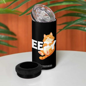 Funny Cat Meme 4 in 1 Can Cooler Tumbler Eepy Cat Silly Sleepy Cat TS09 Print Your Wear