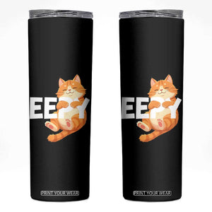 Funny Cat Meme Skinny Tumbler Eepy Cat Silly Sleepy Cat TS09 Black Print Your Wear