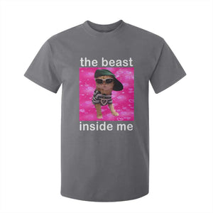 Funny Cat Meme T Shirt For Kid The Beast Inside Me TS09 Charcoal Print Your Wear
