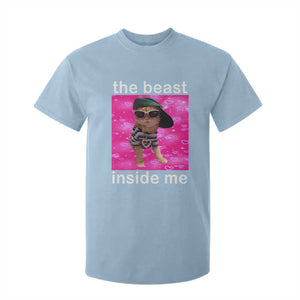 Funny Cat Meme T Shirt For Kid The Beast Inside Me TS09 Light Blue Print Your Wear