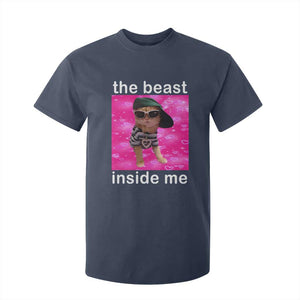 Funny Cat Meme T Shirt For Kid The Beast Inside Me TS09 Navy Print Your Wear