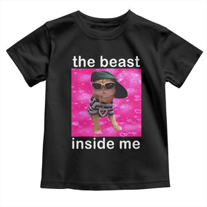 Funny Cat Meme Toddler T Shirt The Beast Inside Me TS09 Black Print Your Wear