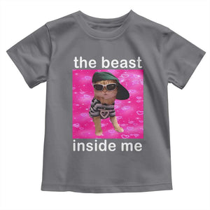 Funny Cat Meme Toddler T Shirt The Beast Inside Me TS09 Charcoal Print Your Wear