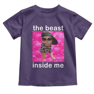 Funny Cat Meme Toddler T Shirt The Beast Inside Me TS09 Purple Print Your Wear