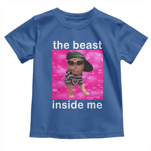 Funny Cat Meme Toddler T Shirt The Beast Inside Me TS09 Royal Blue Print Your Wear