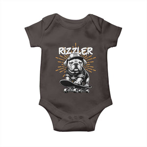 Funny Meme Rizzler Dog Baby Onesie TS09 Dark Chocolate Print Your Wear